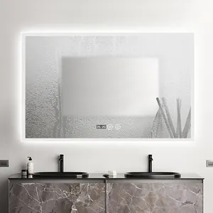 BOLEN Espejo Inteligente Backlit Mirror Illuminated Rectangle Frosted Mirror