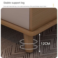 Table basse extensible en bois massif de style nordique moderne avec pieds simples pour salon, chambre à coucher, table d'appoint de canapé