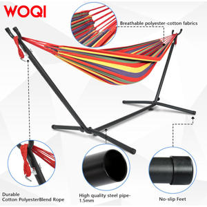 Hamaca WOQI con Soporte, Capacidad de 250 Libras, Portátil, para Uso en Interiores y Exteriores, Jardín, Patio, Camping, Material de Poliéster y Algodón - Product Image 2