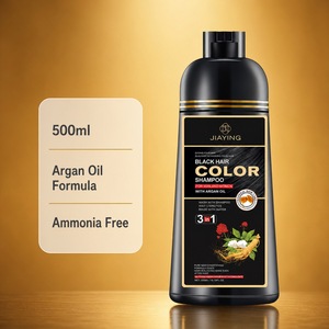 Shampoo colorant capillaire à l'huile d'argan OEM 500ml, crème colorante pour cheveux noirs, naturelle, à base de plantes, permanente, rapide, pour salon et maison, sans ammoniaque - Product Image 6