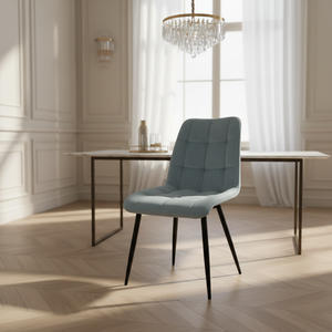 Chaise de salle à manger en velours, style luxe léger, vente directe d'usine, vente en gros, durable, pour cuisine et café - Product Image 5