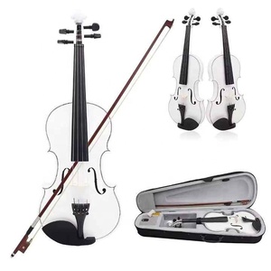 <span class=keywords><strong>Violín</strong></span> Blanco con Acabado Colorido al por Mayor, Instrumentos de Cuerda a Precio Económico para Principiantes - Product Image 1