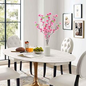 ורוד אפרסק מלאכותי, פריחת דובדבן פרח עץ קישוט פלסטיק גזע בית חתונה מסיבה נוף קישוט - Product Image 6