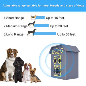 Dispositif de contrôle ultrasonique <span class=keywords><strong>Anti</strong></span>-<span class=keywords><strong>aboiement</strong></span> pour chien, étanche, extérieur, 50 pieds, son ultrasonique automatique, 2 haut-parleurs - Product Image 4