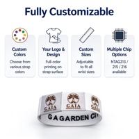 Bracelets de paiement RFID NFC en tissu élastique tissé, avec puce PVC, personnalisables avec logo