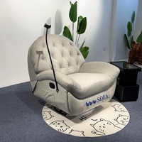 Fauteuil pivotant en similicuir avec lampe de lecture, confortable, pour la maison et la chambre à coucher