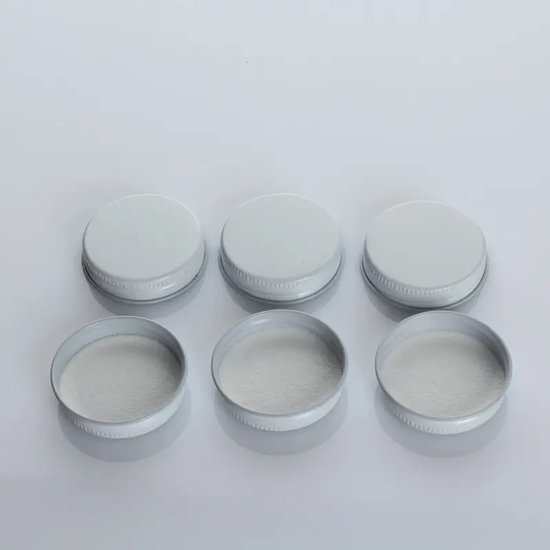 जार रंग टिन धातु 38 मिमी सफेद थोक इत्र की बोतलें स्क्रू कैप एल्यूमीनियम के लिए अनुकूलित कैनिंग जार ढक्कन स्क्रू ढक्कन ढक्कन