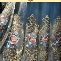 Rideaux européens en chenille brodés haut de gamme, rideaux sur mesure pour salon, chambre et bureau
