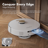 Robot aspirateur multifonctionnel sans fil pour nettoyage en profondeur, avec fonction serpillière, brosse rotative anti-emmêlement et contrôle par application