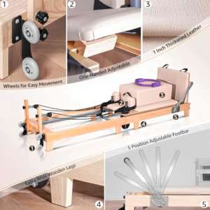 Máquina de <span class=keywords><strong>Pilates</strong></span> <span class=keywords><strong>Reformer</strong></span> Compacta Plegable para Uso Doméstico 2025, <span class=keywords><strong>Reformer</strong></span> de <span class=keywords><strong>Pilates</strong></span> Plegable Rosa - Product Image 4