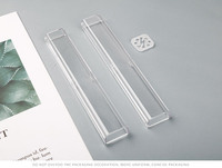 Boîte à stylos rectangulaire transparente en plastique cristal, boîte cadeau, école et bureau, logo personnalisé LM LM0911 157x25x25mm