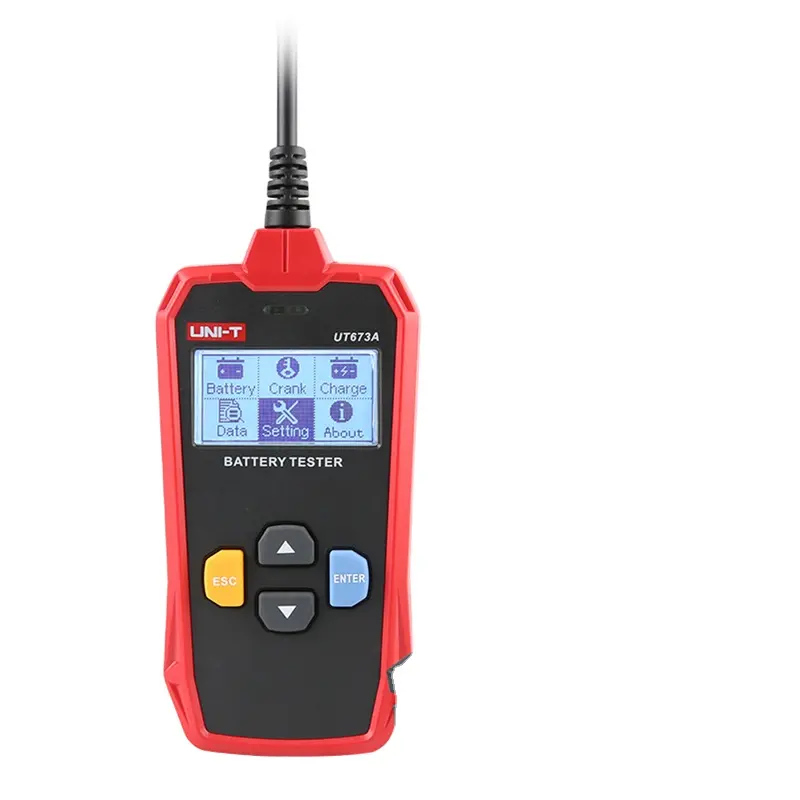 UNI-T Car Battery Tester 12V 24V DC Charger Analyzer UT673A UT675A Capacity Load Tester Cranking System Test 40-2000CCA