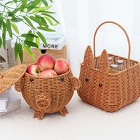 Corbeille à fruits créative en PP en forme d'animal avec couvercle, plat à collation, décoration moderne et minimaliste pour salon, panier personnalisé