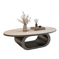 Table basse ovale en roche, design moderne, simple et luxueux, minimaliste, petite table basse créative pour salon et maison