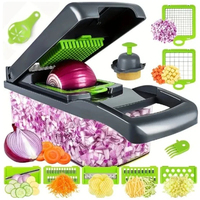 16 In 1 Multifunctionele Groentehakselsnijmachine Shredder Met Mand Fruitsnijmachine Aardappelversnipperde Wortelgadgets