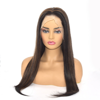 Longue perruque brésilienne Remy Lace Front avec dentelle et dentelle marron clair, 34 pouces, adaptée aux bébés