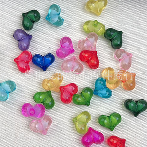 Acrylic Heart <b>Beads</b> 12x16mm For Bracelet Making DIY Jewelry Craft Material Multicolor Loose <b>Beads</b> - Product Image 1