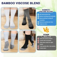 Chaussettes de compression pour diabétiques de haute qualité avec logo personnalisé, respirantes, sans compression, en bambou