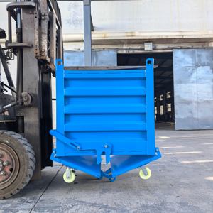 कारखाने औद्योगिक धातु कंटेनर फोर्कलिफ्ट धातु पैलेट बॉक्स स्व-डंपिंग प्रबलित लौह चिप कार्ट सामग्री बिन - Product Image 5