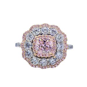 Bague en diamant de laboratoire Bague en diamant VVS Fat square IGI GIA Yellow pink 2-carat Main Stone Radine Yellow Diamond Gemstone Ring - Product Image 1