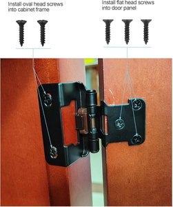 Cerniera per Mobili da Camera da Letto in Lamiera d'Acciaio da 1,5 mm, Cerniera per Armadietto con Sovrapposizione da 1/2 Pollice, Chiusura Silenziosa per Mobili da Cucina - Product Image 4
