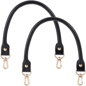 PH Pandahall Pcs Black Leather Purse Handle Purses <b>Straps</b> <b>Bag</b> <b>Replacement</b> <b>Strap</b> Round Handbag Shoulder <b>Bag</b> <b>Strap</b> With Golden Swi - Product Image 1