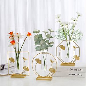Vase à fleurs en fer forgé style nordique, prix promotionnel, décoration intérieure, vase décoratif pour fleurs - Product Image 1