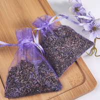 Sachet de fleurs séchées de lavande, sac en maille violette avec cordon de serrage, 9g, parfum pour vêtements
