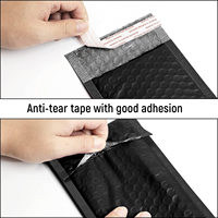 Enveloppe matelassée en polyéthylène à bulles noire XMC-15*18+4cm RTS, enveloppe à bulles colorée, épaisse, résistante, mate, emballage à bulles, sac d'expédition postal