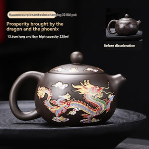 Hot Water Black Ceramic Luxury Eco-Friendly Purple Clay Teapot Dragon Phoenix Chinese Kung Fu Tea Set Xishi <b>Pot</b> Tea Infuser - Product Image 2