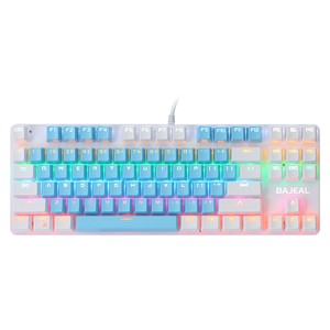 Bajeal K100 Màu Xanh Và Trắng 87-Key <span class=keywords><strong>Backlit</strong></span> RGB Có Dây Chuyển Đổi Màu Xanh Bàn Phím Cơ Khí Cho Máy Tính Để Bàn Máy Tính Xách Tay - Product Image 4