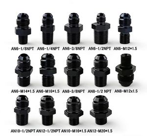 AN8 sampai 1/<span class=keywords><strong>2</strong></span> ''NPT laki-laki selang Flare Fitting CNC aluminium pompa bahan bakar pipa NPT Rail Fitting banyak ukuran NPT tersedia - Product Image 4