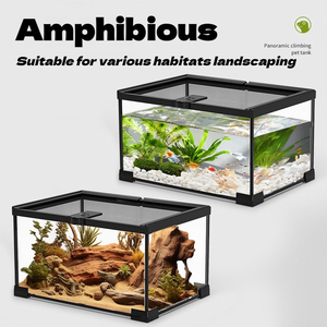 Terrarium pour reptiles entièrement transparent en verre ultra-blanc, design empilable, réservoir écologique d'élevage et d'ornement pour geckos et tortues - Product Image 3
