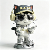 K-CAT Skateboard Cartoon Fiberglass Sculptuur, UV-bestendige coating, OEM ODM, MOQ 1 Set, 1 jaar garantie, zee- & expressverzending naar Nederland