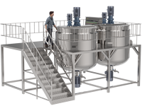 Machine automatique de fabrication de crème et de beurre corporel en acier inoxydable avec pompe et homogénéisateur émulsifiant à roulement, marque APVO
