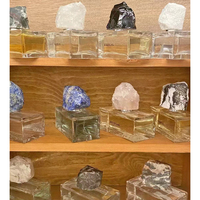 Bouchon de flacon de parfum en résine, pierre brute, design spécial, populaire, coloré, de luxe, fait main, en cristal, quartz rose véritable