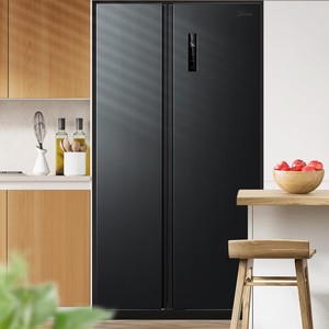Réfrigérateur côte à côte Midea 605L, sans givre, écoénergétique, à refroidissement par air, en acier inoxydable, autoportant - Product Image 1