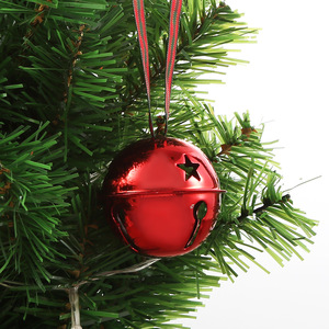 Natal Grande Tamanho 50mm Decorativo Xmas Metal Pendurado Jingle Bells com Pinha e Fita - Product Image 3