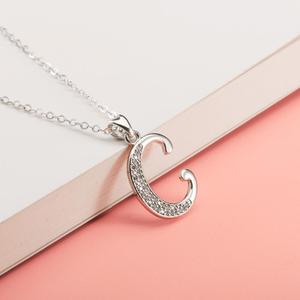 Lettera Dei Monili Delle Donne Su Ordinazione 925 Sterling Silver <span class=keywords><strong>Collana</strong></span> Del Pendente Della Lettera di alfabeto Iniziali - Product Image 3