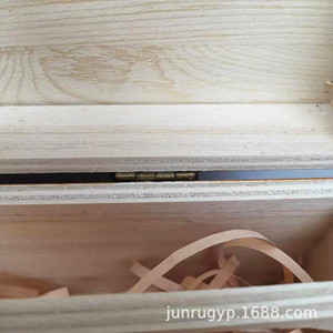Caja de regalo de madera para cuatro botellas, rectangular, hecha a mano, caja de almacenamiento, regalo artesanal - Product Image 3