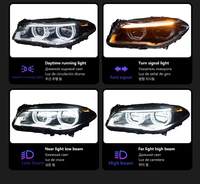 Pour BMW Série 5 F10 Ensemble de phares LED Projecteur Angel Eyes Feux de jour 12V 55W