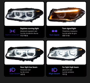Gruppo Fari a <span class=keywords><strong>LED</strong></span> con Proiettore e Luci Diurne Angel Eyes per <span class=keywords><strong>BMW</strong></span> Serie 5 <span class=keywords><strong>F10</strong></span>, 12V 55W - Product Image 4