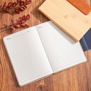 Custom-Printed With Logo for Business Enterprises <b>A5</b> Bamboo Grain Notebook With Magnetic Closure - Product Image 4