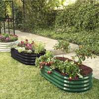 LJ Wholesale Grand Kit de Jardinière Ovale Surélevée en Acier Galvanisé Écologique pour Jardinage Domestique et Racines Profondes OEM ODM