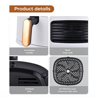 Friteuse à air manuelle économique avec bouton de commande, cuisson saine sans huile, panier amovible pour cuisine domestique, vente en gros