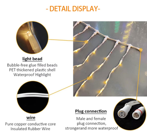 Customizable IP67 Rated Rechargeable LED String <b>Lights</b> <b>Curtain</b> <b>Light</b> CE ROHS Certified for Indoor/Outdoor Christmas Decoration - Product Image 4