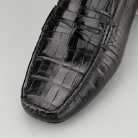Chaussures à enfiler en cuir de crocodile pour hommes, chaussures de bureau en cuir de crocodile, chaussures habillées avec doublure en cuir de vache