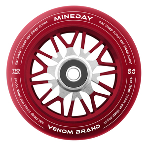 Roues de trottinette en aluminium super légères 110mm 120mm, noyau en aluminium, PU 88A à rebond élevé, roulement ABEC-9, fabrication sur mesure, pièces de trottinette personnalisables - Product Image 1