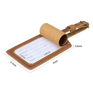 Etiqueta de Equipaje de Cuero Crazy Horse Premium Boshiho, Personalizada con Logotipo, Etiqueta de Identificación Rectangular de Cuero Genuino - Product Image 2