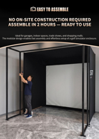 PGM MLXW001 11'x9'x8' Kit d'enceinte modulaire pour simulateur de golf, installation rapide, sans rénovation, pour bureau à domicile intérieur